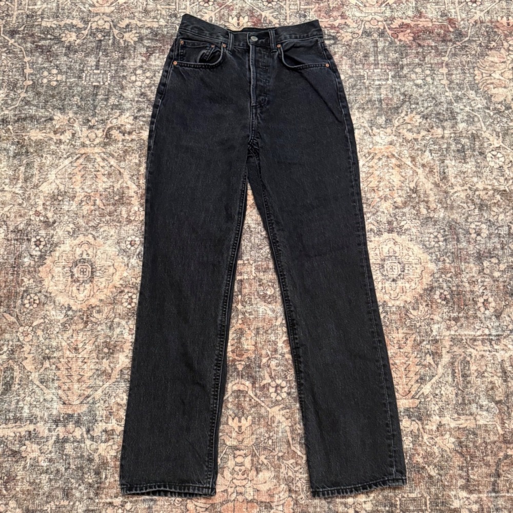 Aritzia Denim‎ Forum Joni High Rise Loose Jeans – Black Wash – Size 24 / 29L